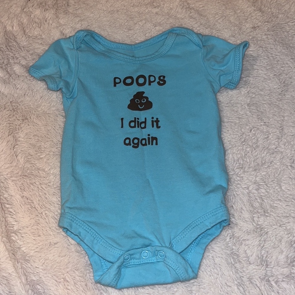 (3 for $10) indigo poops I did it again blue baby bodysuit